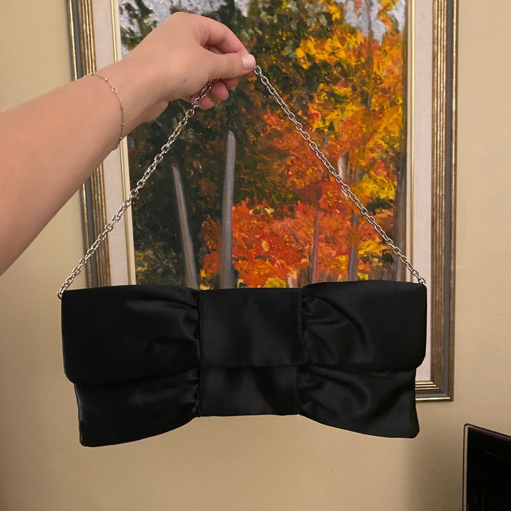 Jeanne Lottie Classy Black Bow Bag / Purse Made in Canada